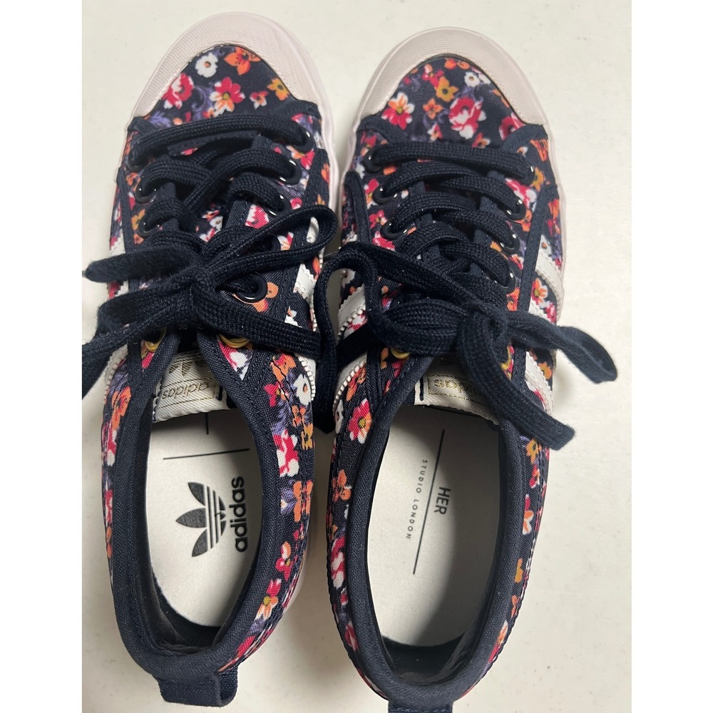 Adidas Originals x HER Studio London Floral Sneakers Navy Womens 7.5